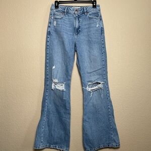Garage Denim Juniors High Rise Flare‎ Distressed Denim Jeans Size 5/27
